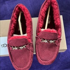 UGG Women's Red Suede Loafers